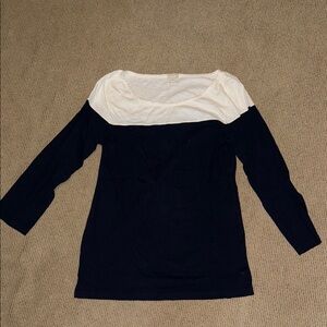 J. Crew Navy and Ivory Long Sleeve Tee